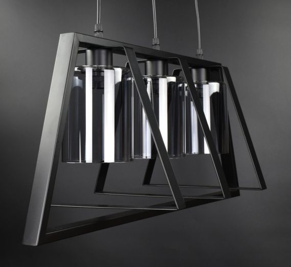 Люстра підвісна LOFT на 3 лампочки 26754 Чорний 40-120х30х75 см. | Зображення 3