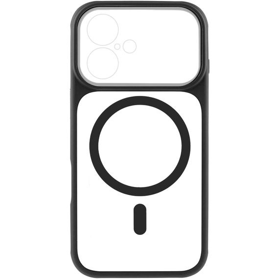 Чохол TPU+PC GETMAN Moon Clear with Magnetic Fit для Apple iPhone 17 (6.3") Black | Зображення 2