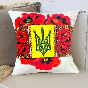 Подушка патриотическая Цветущая Украина 3D 2539_D 11985 35х35 см