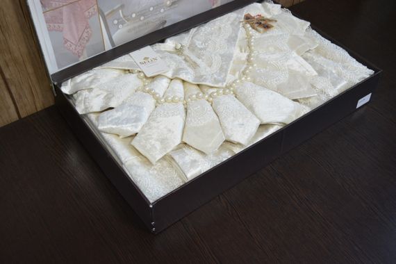 Велюрова скатертина з ранером Selin Aylin Set 160×300+12 серветок Кремова | Зображення 2