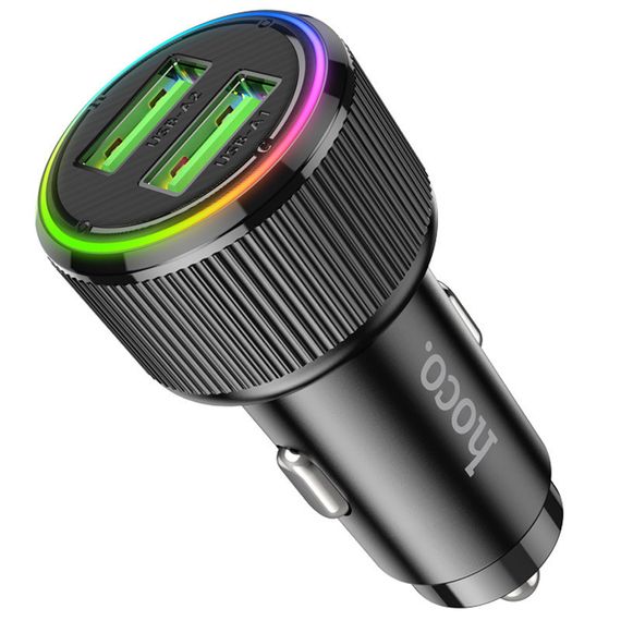АЗП Hoco NZ14 Guerrero QC3.0 18W total 38W (2USB-A) Black | Зображення 2
