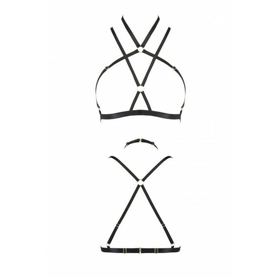Портупея-стрепи Passion Exclusive KELIS BRA XXL/XXXL, black, трусики в комплекті | Зображення 4
