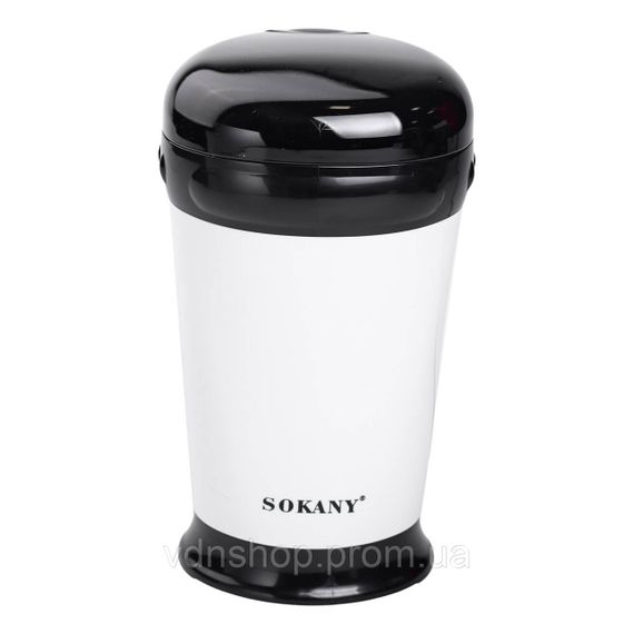 Электро кофемолка 180 Вт автоматическая 75 г для дома с мелким помолом Белая Sokany SM-3012 | Зображення 1