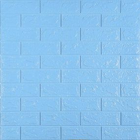 3D панель самоклеющаяся 700x770x5мм кирпич Голубой (005-5) SW-00000297