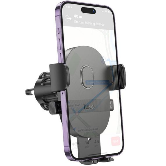 Автотримач Hoco H18 Mighty one-button (air outlet) Black | Зображення 1