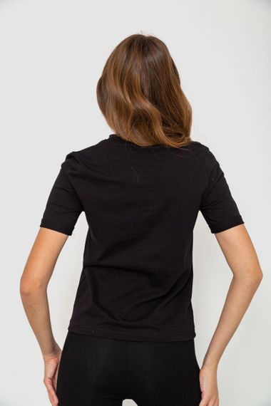 Жіноча футболка з принтом, колір чорний, 241R125 | Зображення 3