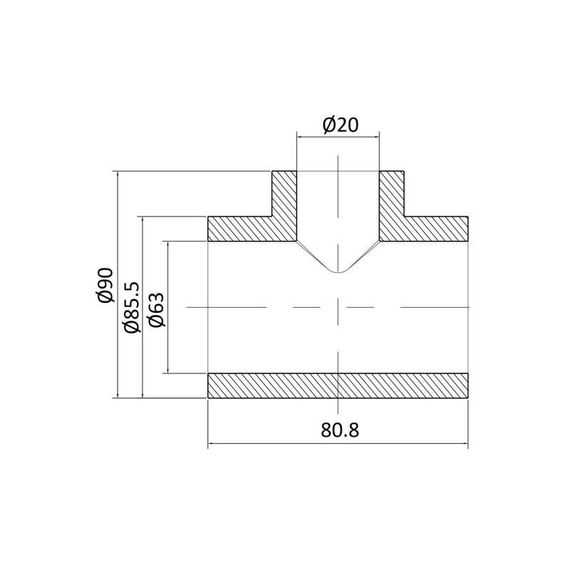 Трійник PPR Blue Ocean 63х20х63 редукційний | Зображення 1
