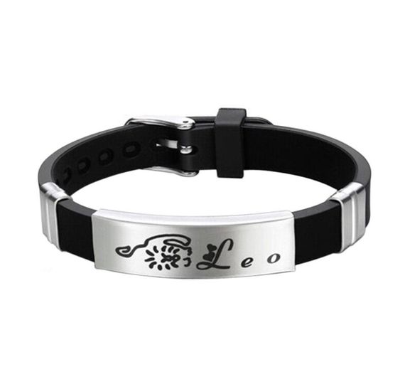 Силіконовий браслет Primo Zodiac - Leo (Лев) - Black