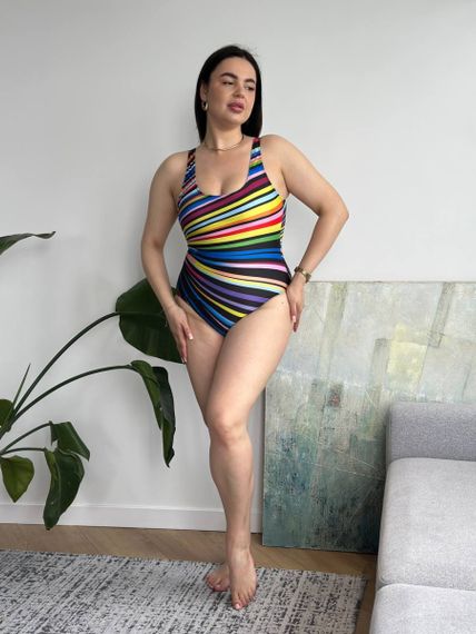 Яскравий суцільний купальник PLUS SIZE | Зображення 8