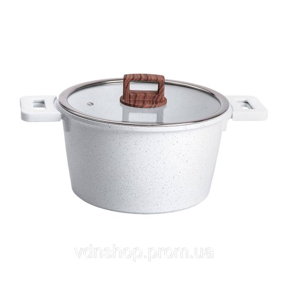 Набор посуды алюминий с толстым дном MGC с лопаткой, половником и щеткой белый HP-4-406W | Зображення 2