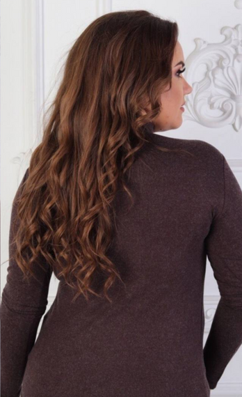 Женский теплый кашемировый гольф-водолазка Ri284 цвет коричневый, размер 54/58 | Зображення 1