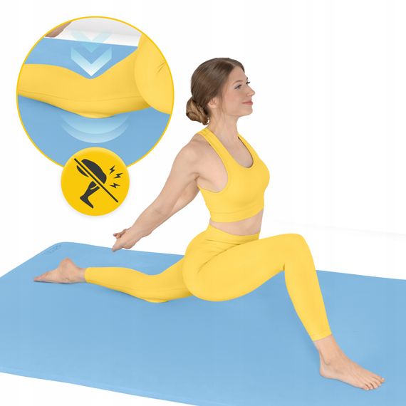 Килимок (мат) спортивний 4FIZJO TPE Gigant 200 x 125 x 2 см для йоги та фітнесу Sky Blue (P-5907739318985) | Зображення 5
