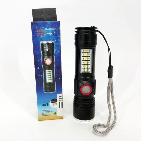 Ліхтар SY-1903C-P50+SMD+RGB Alarm, ЗУ USB, кишеньковий ліхтар із usb зарядкою, надпотужний ліхтарик | Зображення 8
