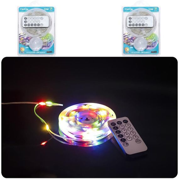 Гірлянда музична LED D-50X, USB 100L стрічка 10 метрів 8 різних мелодій, з пультом | Зображення 1