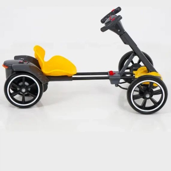 Дитячий складаний електромобіль Go-Kart з акумулятором та пультом електрокар Жовтий | Зображення 5