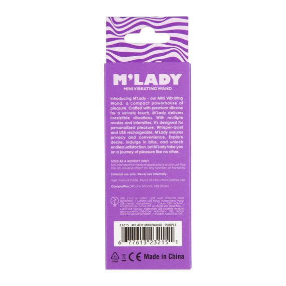 Вібромасажер M’Lady Mini Vibrating Wand Purple | Зображення 3