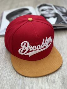 Кепка снепбек (Snapback)  Brooklyn  NYС Червонний з коричневим 56-61р (9032)