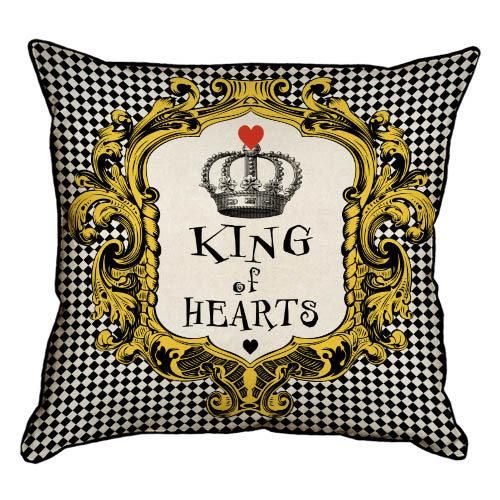 Подушка з мішковини King of hearts 45x45 см (45PHB_WON030_WH)