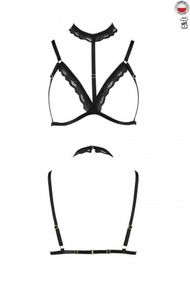 Бюстгальтер-стрепи з чокером Passion Exclusive SHELLY BRA XXL/XXXL, black Sex Aura