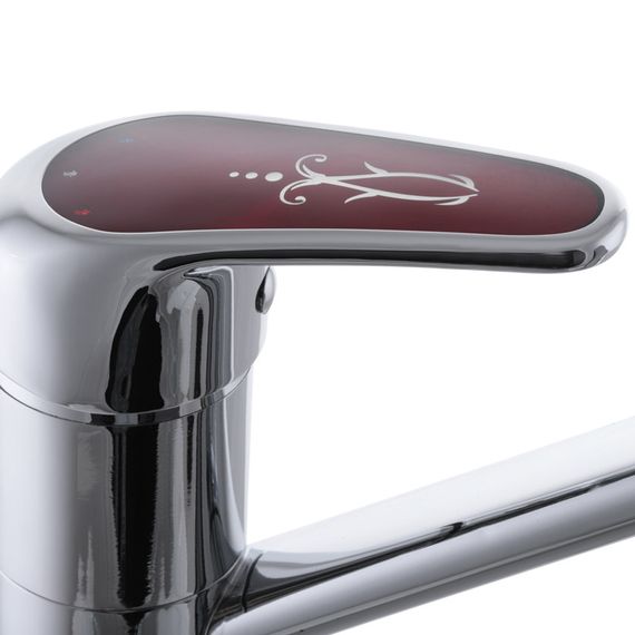 Смеситель для кухни CRON MAGIC 555 красная ручка CR0110 | Зображення 2