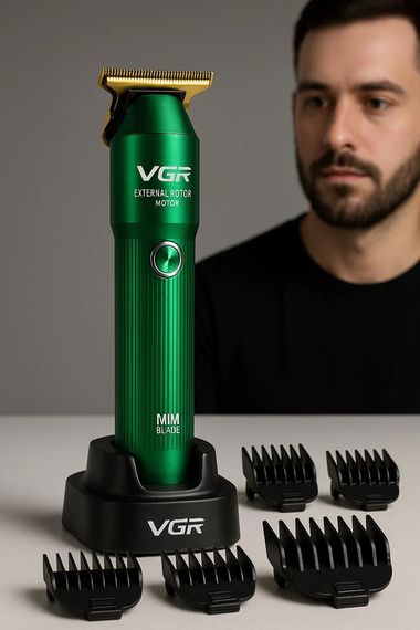 Акумуляторна машинка для стрижки Clipper VGR V-687, LED дисплей, 4 насадки (46230-V-687_738) | Зображення 5