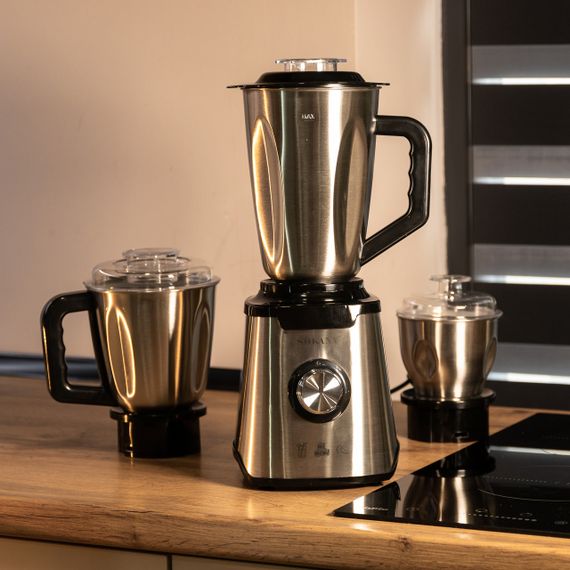 Блендер з чашею 1.5 літра для коктейлів та смузі портативний 2 режими швидкості з кавомолкою 1000 Вт Sokany SK-187 | Зображення 7