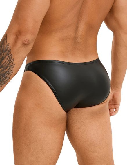 Стринги мужские Star Night из искусственной кожи, черные, XL sexstyle | Зображення 4