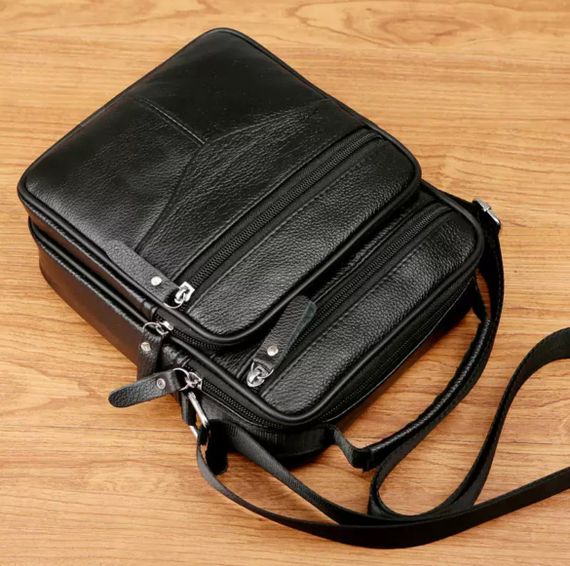 Чоловіча шкіряна сумка-барсетка через плече чорна Bexhill Bx-56402 | Зображення 8