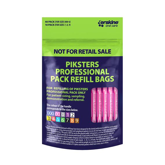 Міжзубні йоржики Piksters Refill Professional, № 00 (діаметр 0.6) рожеві, м’яка упаковка, 40 шт