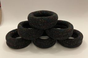 Резинка для волос, черная с люрексом 5 см