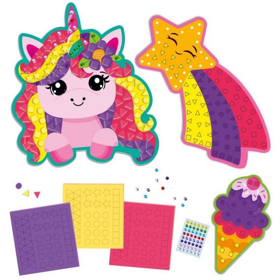 Набір для творчості "Веселий Єдиноріг" VT4511-20 з м'якою мозаїкою та стразами | Зображення 1