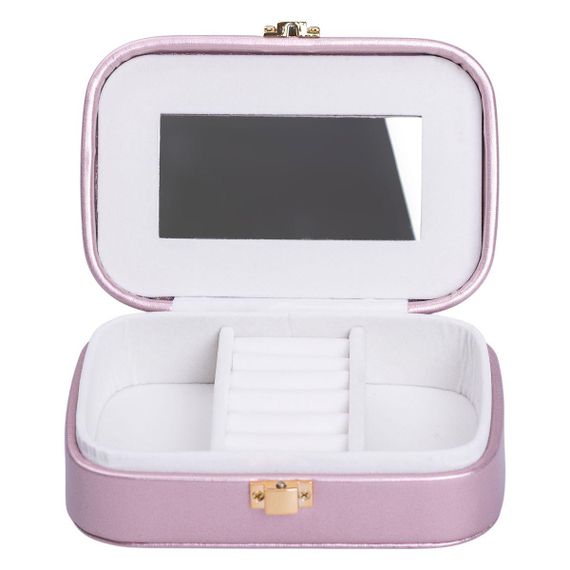 Шкатулка для украшений из эко кожи 15×10×5 см с зеркалом органайзер для ювелирных изделий HP-5-33P