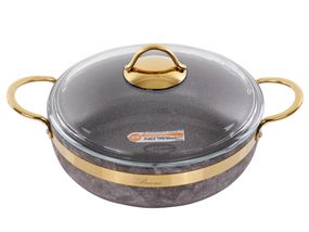Сотейник 2.8L антипригарный со стеклянной крышкой gold