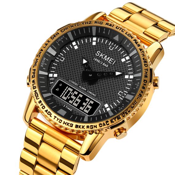 Чоловічий годинник Skmei 1898GDBK Gold-Black | Зображення 1