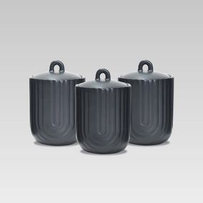 Набор керамических емкостей Maestro MR-20006-03CS Line work для чая, кофе, сахара, 3 шт