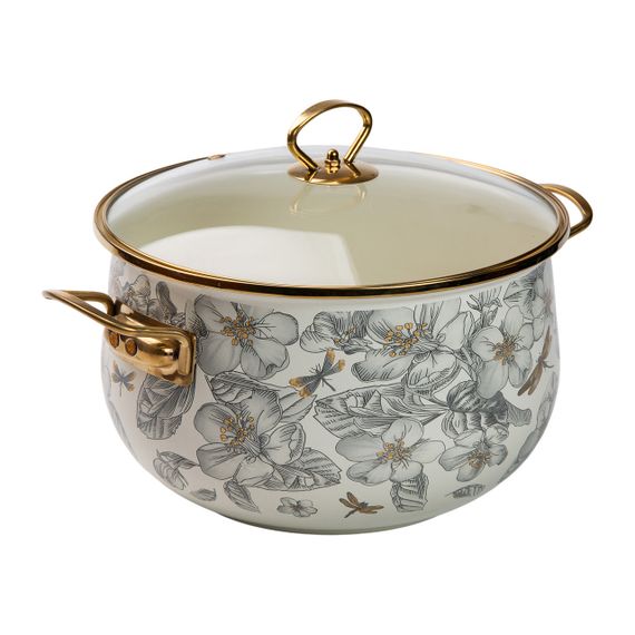 Емальована каструля об'ємом 6,5 л для газових, електричних та індукційних плит HP-2-107 | Зображення 2