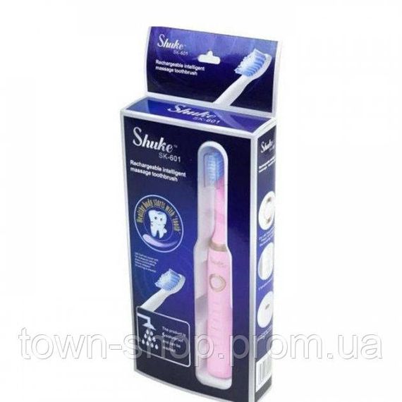 Электрическая зубная щетка Shuke SK-601 аккумуляторная. Ультразвуковая щетка для зубов + 3 насадки. Цвет: | Зображення 2