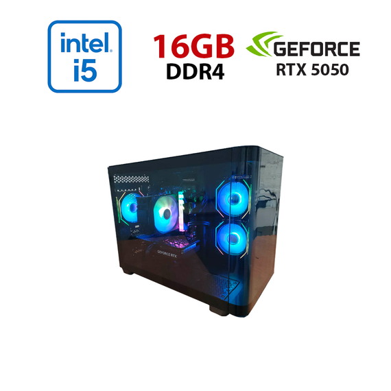 Ігровий ПК STALKER (P300C-G-BK-v1 Black) Башта / Intel Core i5-12400F (6 (12) ядер по 2,5 - 4,4 ГГц) / 16 ГБ DDR4 / 256 ГБ SSD + 1000 ГБ HDD / nVidia GeForce RTX 5050, 8 ГБ GDDR7, 128-біт б/в