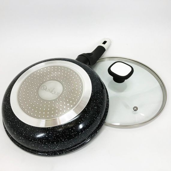 Сковорода UNIQUE UN-5114 22 см із кришкою граніт світлий багатошарове покриття | Зображення 8