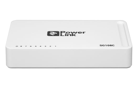 Коммутатор 2E PowerLink SG108C 8xGE, Гигабитный, неуправляемый (2E-SG108C) | Зображення 1