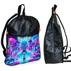 Рюкзак-мешок для обуви,спортивной формы Рик и Морти детская сумка для сменки с расширителем (01384)