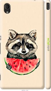 Чохол на Sony Xperia M4 Aqua E2312 Єнотик з кавуном "4605m-162-2448"