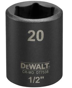 Головка торцева ударна DeWalt IMPACT коротка шестигранна 1/2" 20 мм (DT7538)