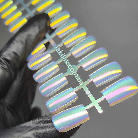 Гелевые типсы для нарощения светлая Аврора №4 (квадрат) 30шт | Зображення 1