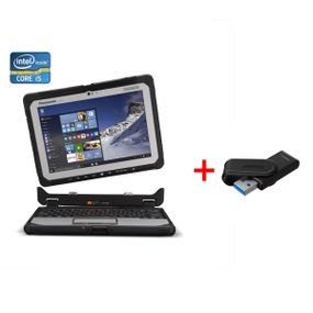 Захищений нетбук-трансформер Panasonic Toughbook CF-20 MK2 / 10.1" (1920x1200) IPS Touch / Intel Core i5-7Y57 (2 (4) ядра по 1.2 - 3.3 GHz) / 8 GB DDR3 / 256 GB SSD / Intel HD Graphics 615 / WebCam / Win 10 б/в + Подарунок Флеш-накопичувач Kingston 64 ГБ