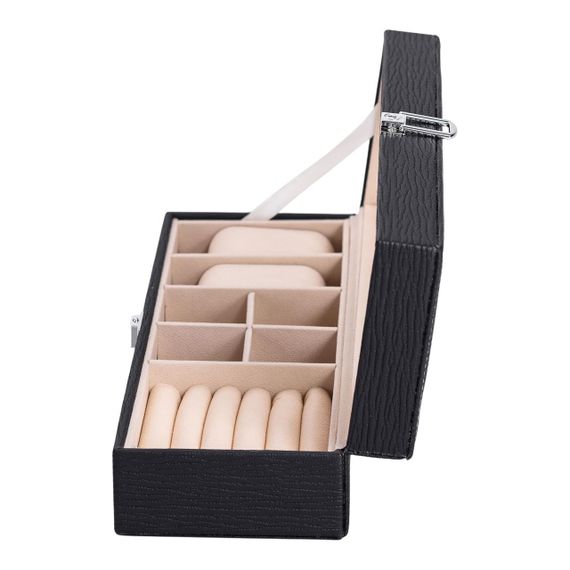 Скринька для прикрас із еко шкіри 31×11×8 см органайзер для ювелірних виробів HP-5-5B | Зображення 4