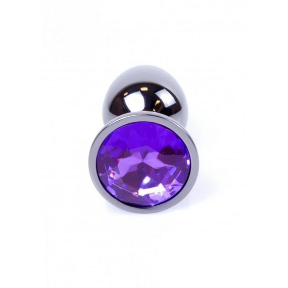 Анальна пробка з каменем Plug-Jewellery Dark Silver PLUG-Purple розмір S | Зображення 1