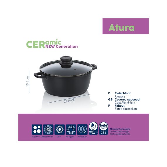Каструля Kela Atura, з кришкою 24 см, 3.2 л (15171) | Зображення 3