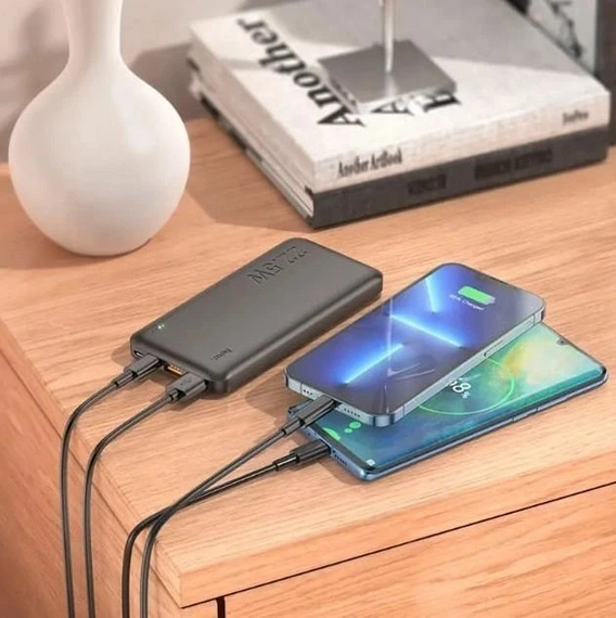 Портативное зарядное устройство Hoco J101 для телефона Power Bank 10000mAh 22.5W Черный | Зображення 3