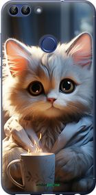 Чохол на Huawei P Smart Білий кіт "5646u-1346-2448"